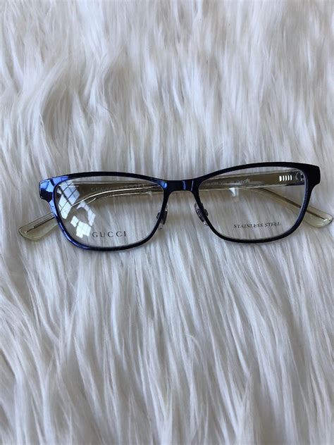 gucci metal eyeglass frame vo2 blue crystal|Women's Designer Optical Frames .